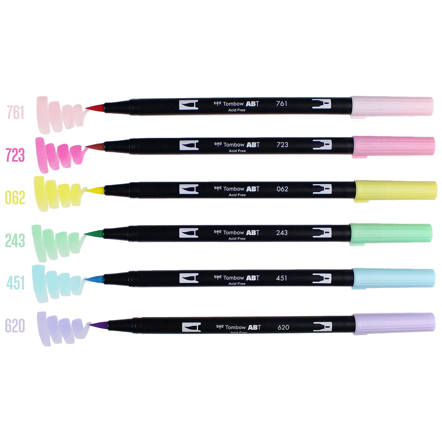Pastel 6-Pack Dual Brush Pen