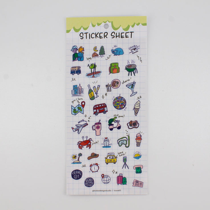 Travel 01-Clear Planner Sticker Sheet