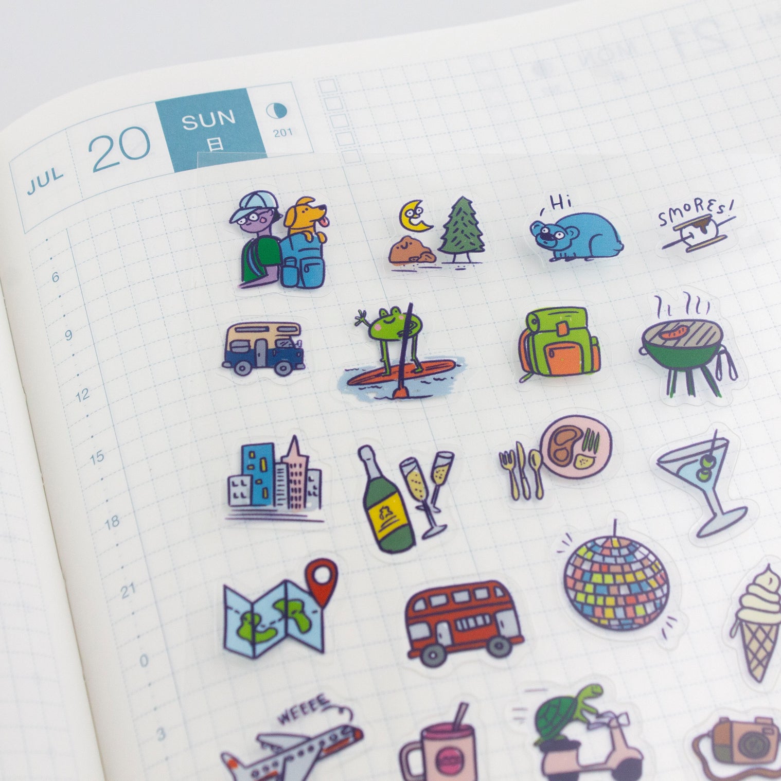 Travel 01-Clear Planner Sticker Sheet