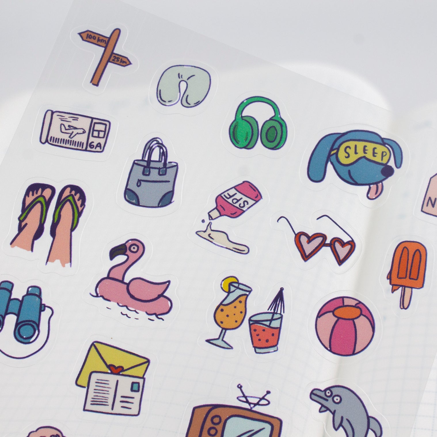 Travel 02-Clear Planner Sticker Sheet