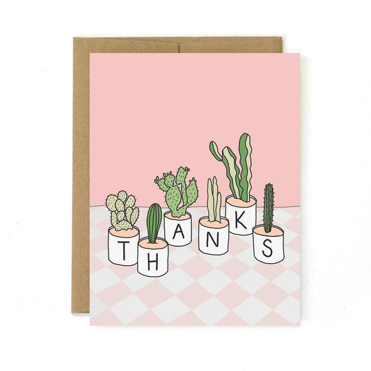 Thanks Cactus Plants - Greeting Card - Unblushing