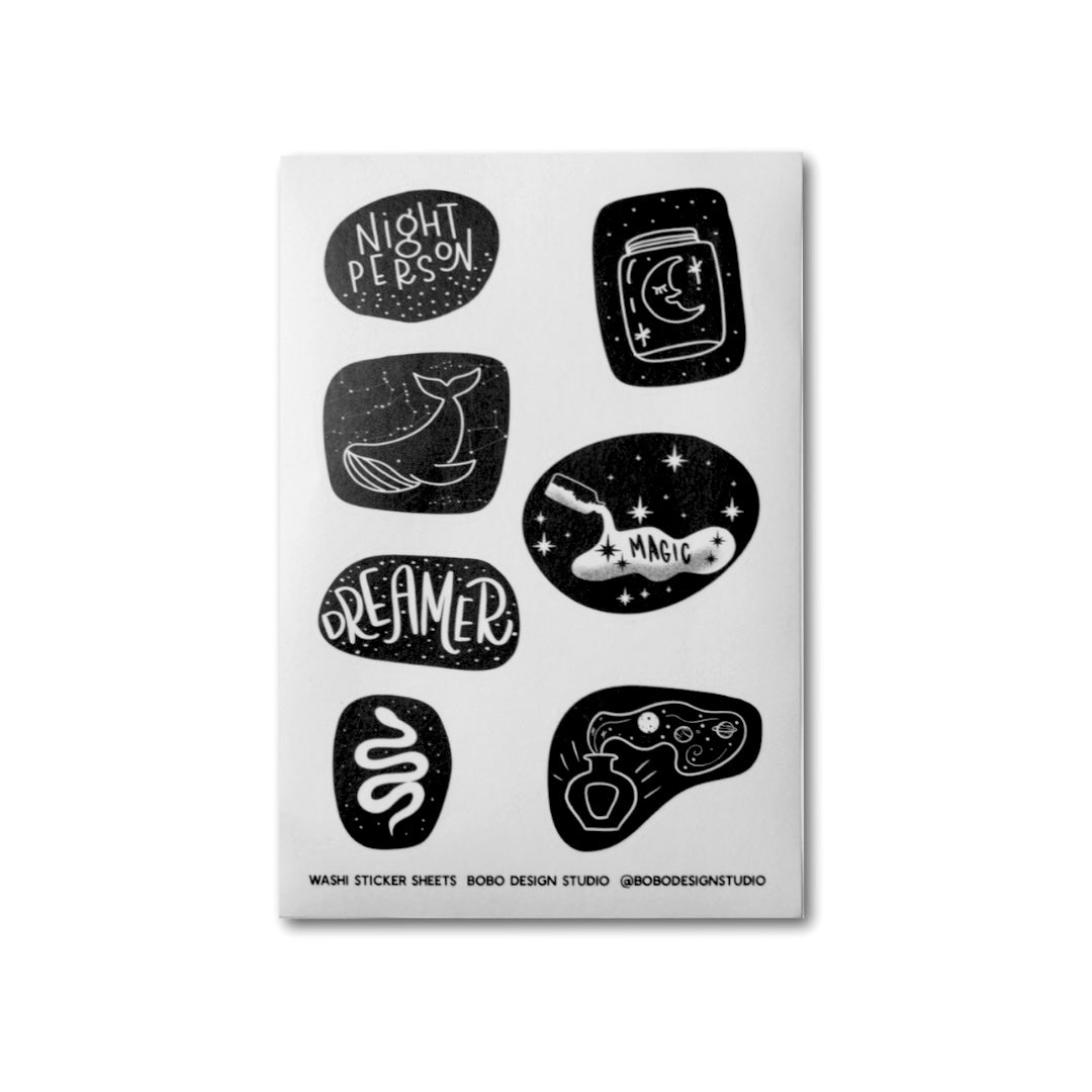 Black Potion- Washi Sticker Sheet