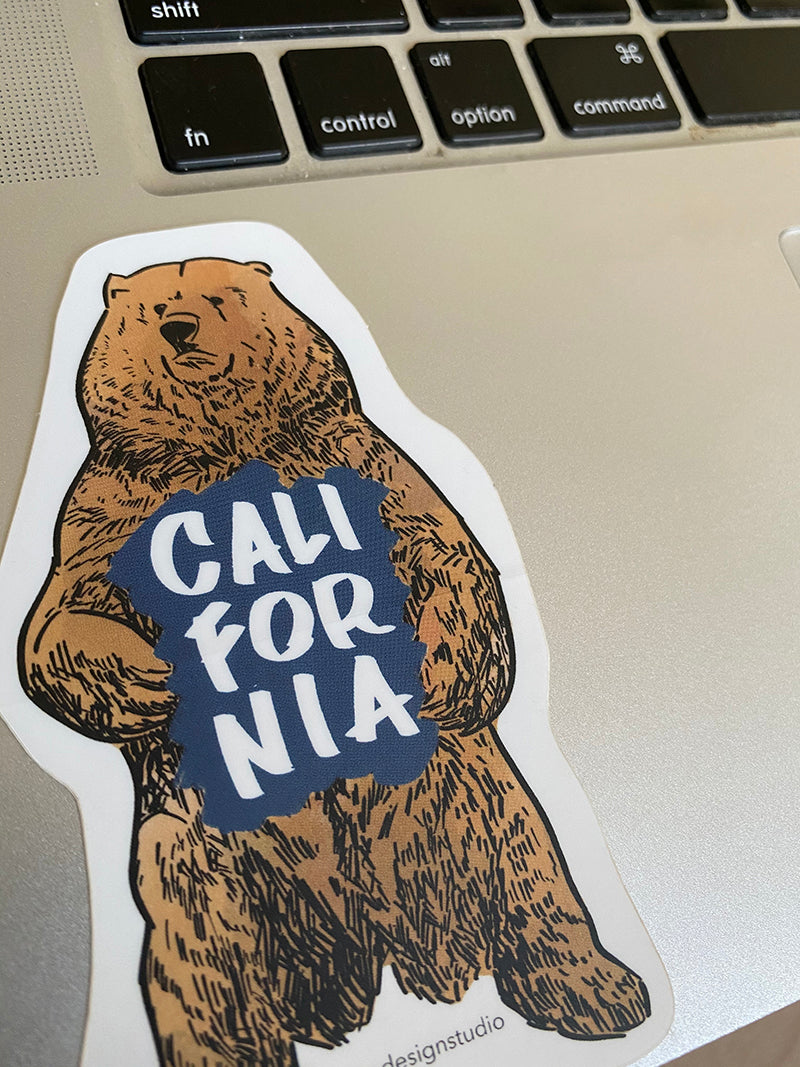 California Bear sticker by bobo design studio on laptop