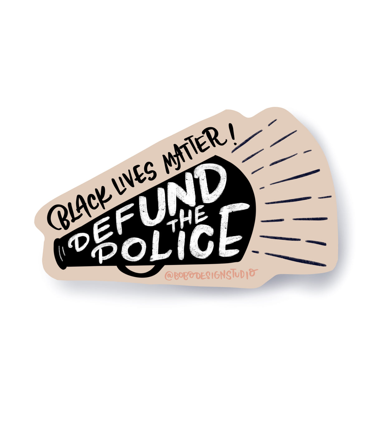 Defund the Police sticker that supports the BLM movement
