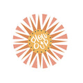 clear glow up vinyl sticker with a sun 