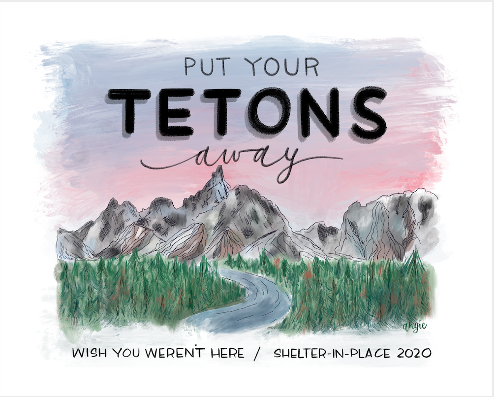 Grand Tetons Anti-travel postcard since we are in a pandemic and you shouldn&#39;t be visiting
