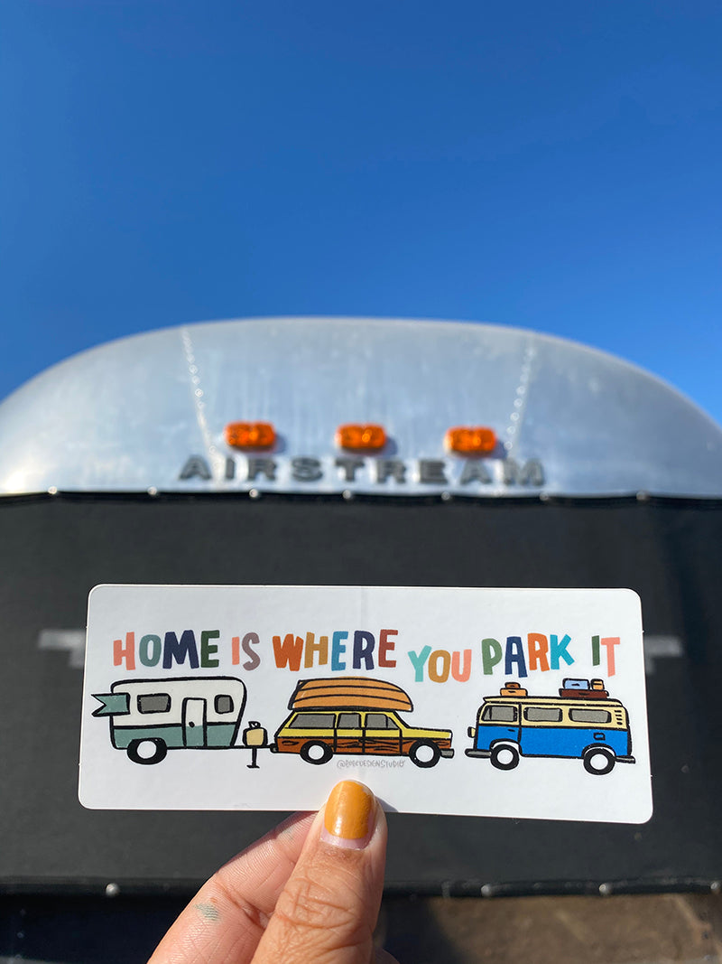 Home is Where You Park It RV Sticker with Airstream