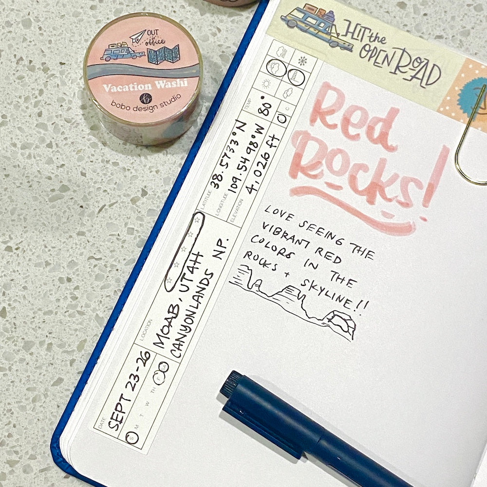 Travel Journal Stickies-Perforated Clear Washi Tape