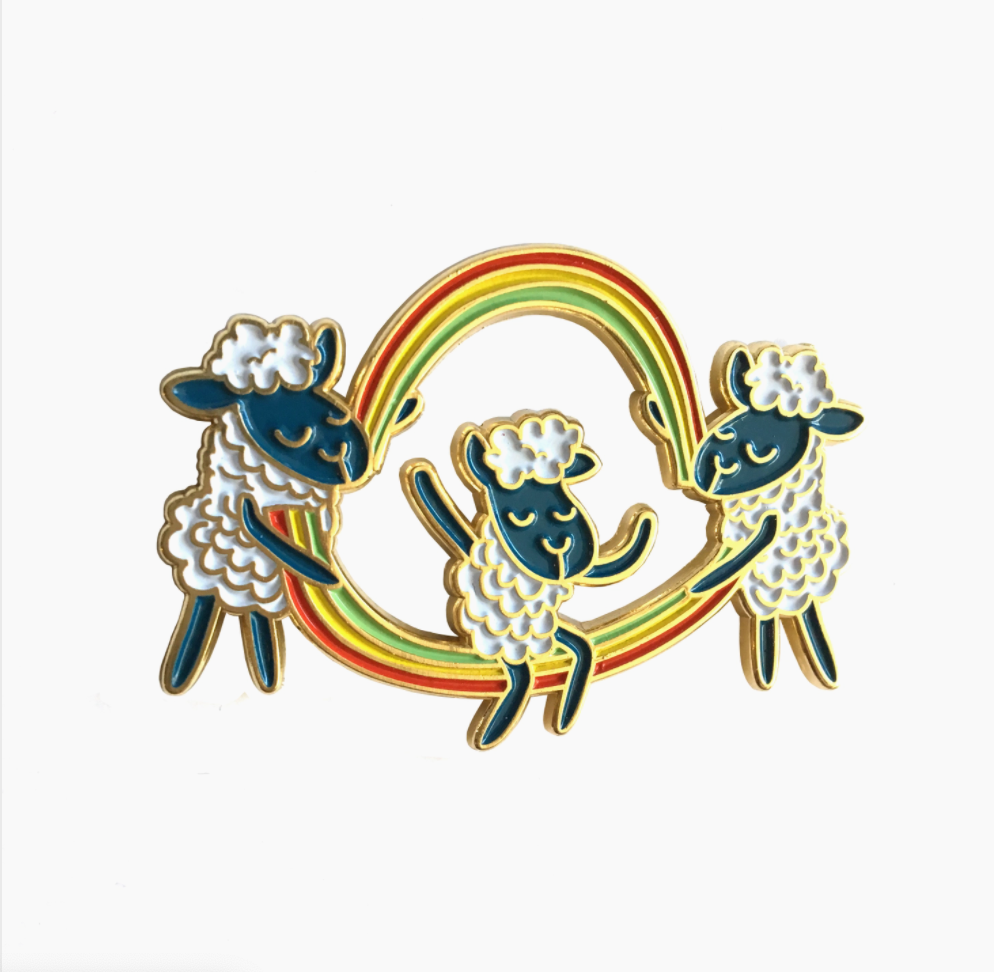 Double Dutch Rainbow Sheep Pin