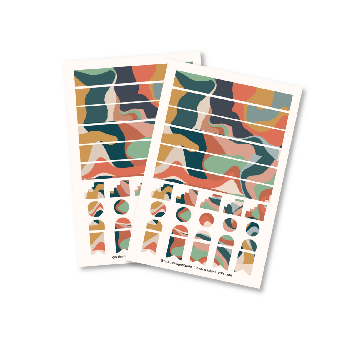 Marbled desig washi sticker sheets for your journal or notebook.