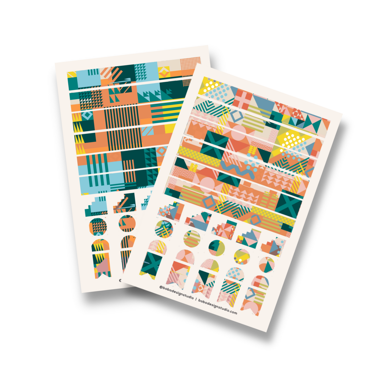 Nordic Patterns printed on a washi sticker sheet perfect for your journal or notebook