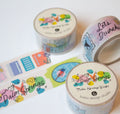 three sunny palm springs one inch wide washi tape rolled out with various palm springs inspired designs 