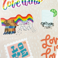 zoomed in image of pride sticker sheet showing all the stickers