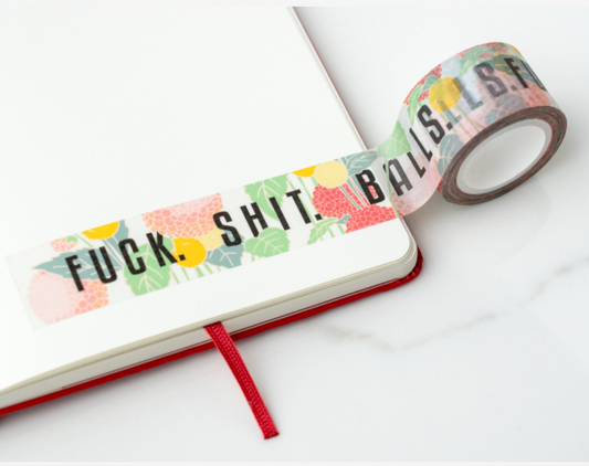 Floral Cuss Words Washi Tape