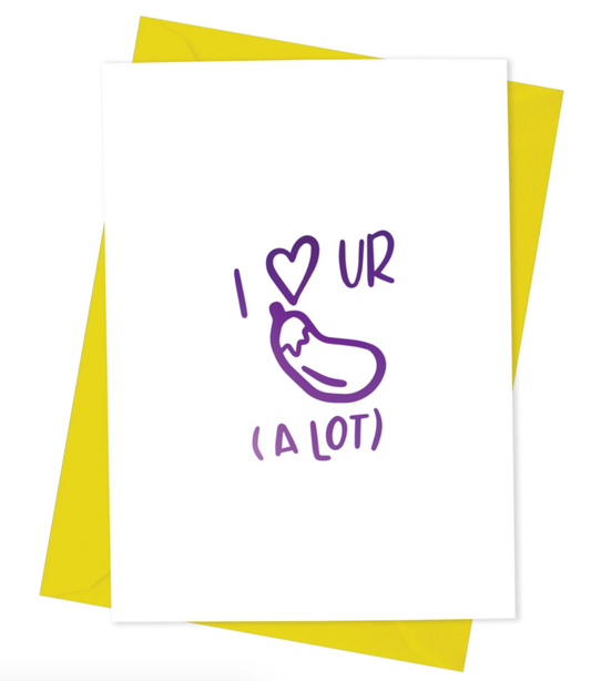 I Love Your Eggplant A lot - Greeting Card - Paisley Paper