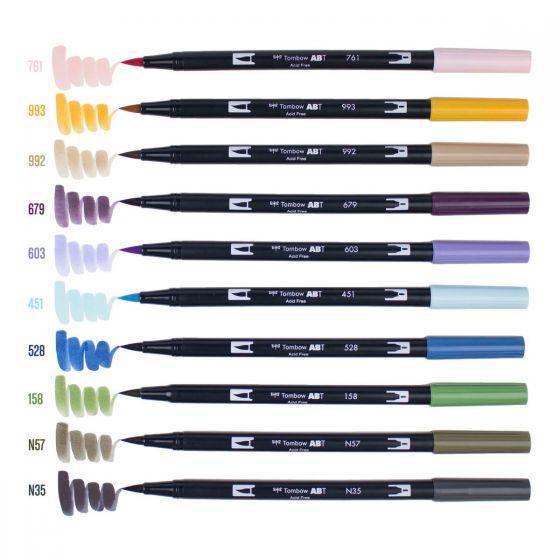 Tombow ABT Dual Brush Pen Ocean Colours Set of 12