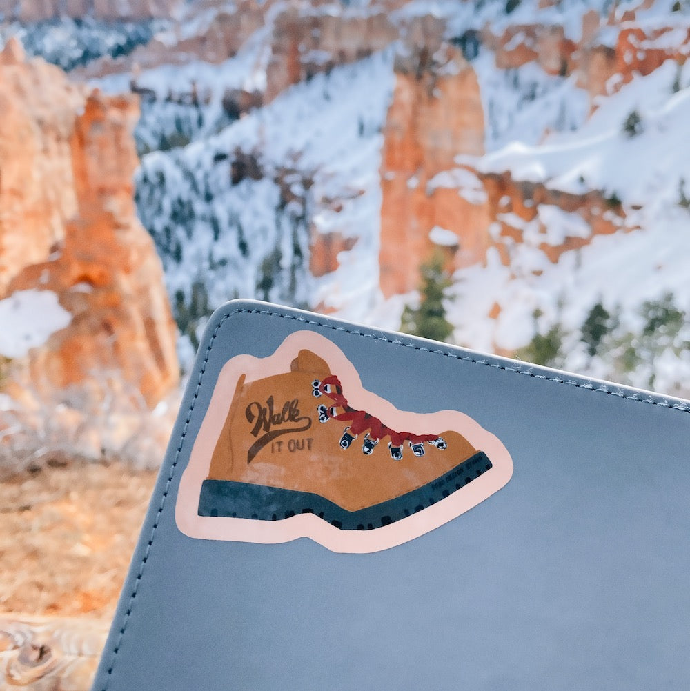 Walk it out Hiking Boot Vinyl Sticker
