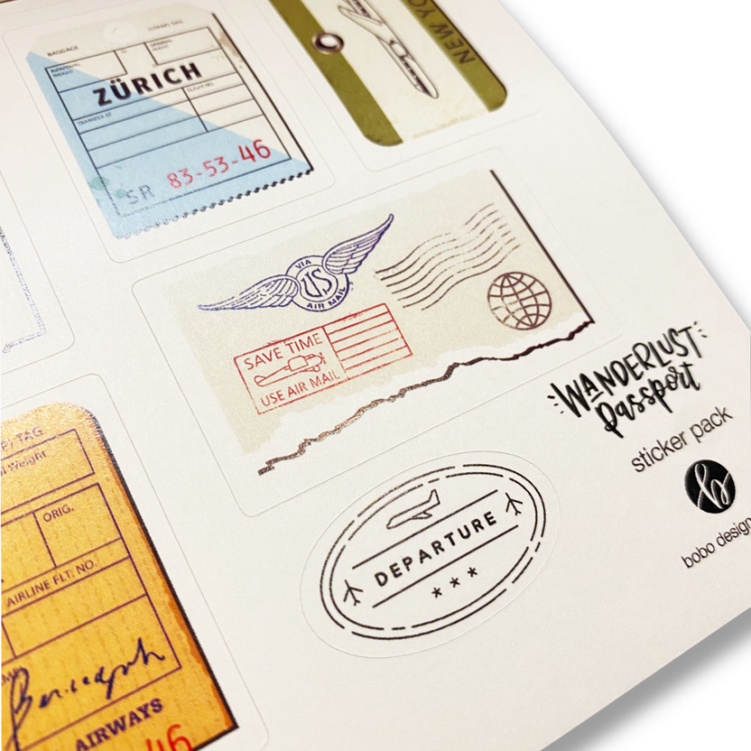 Wanderlust Passport Sticker Book – bobo design studio