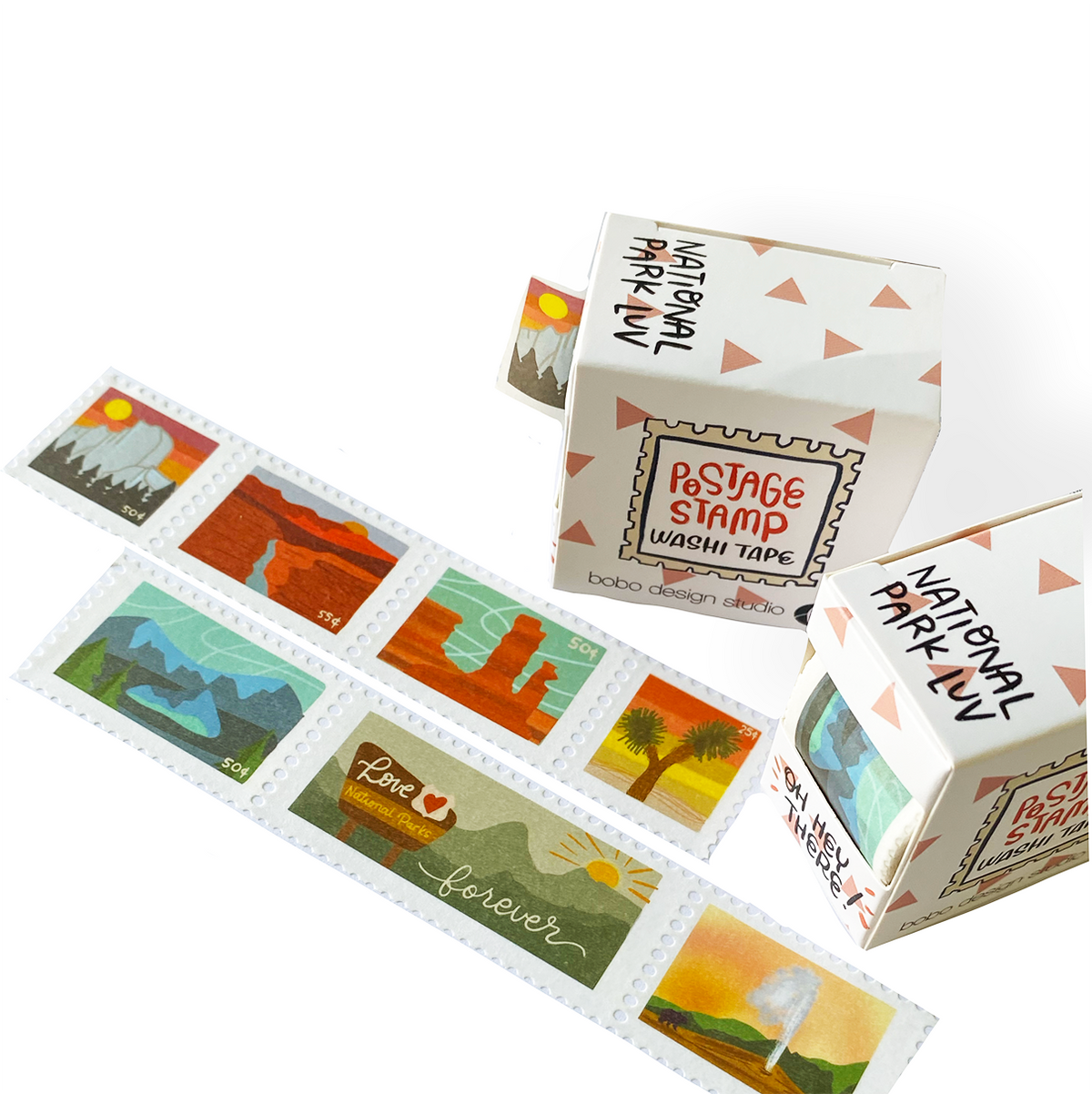 National Park Luv Postage Stamp Washi Tape Bundle featuring all the bobo design studio washi tapes in the postage stamp style with a bundle discount