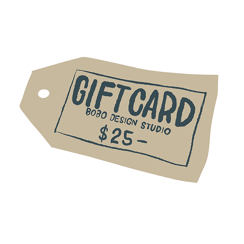 bobo design studio gift card for $25 makes the perfect gift!