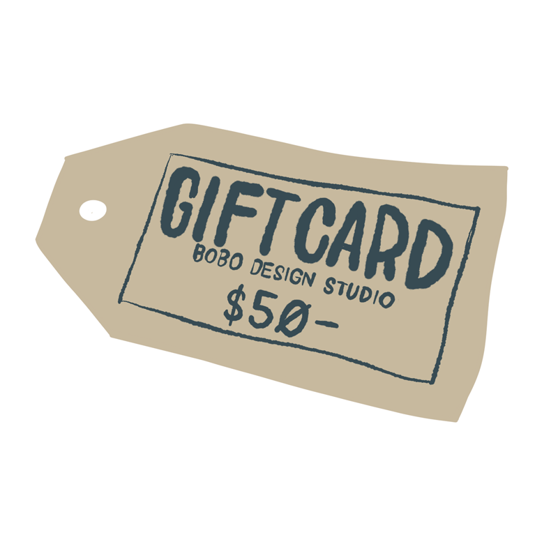 bobo design studio gift card for $50 makes the perfect gift!