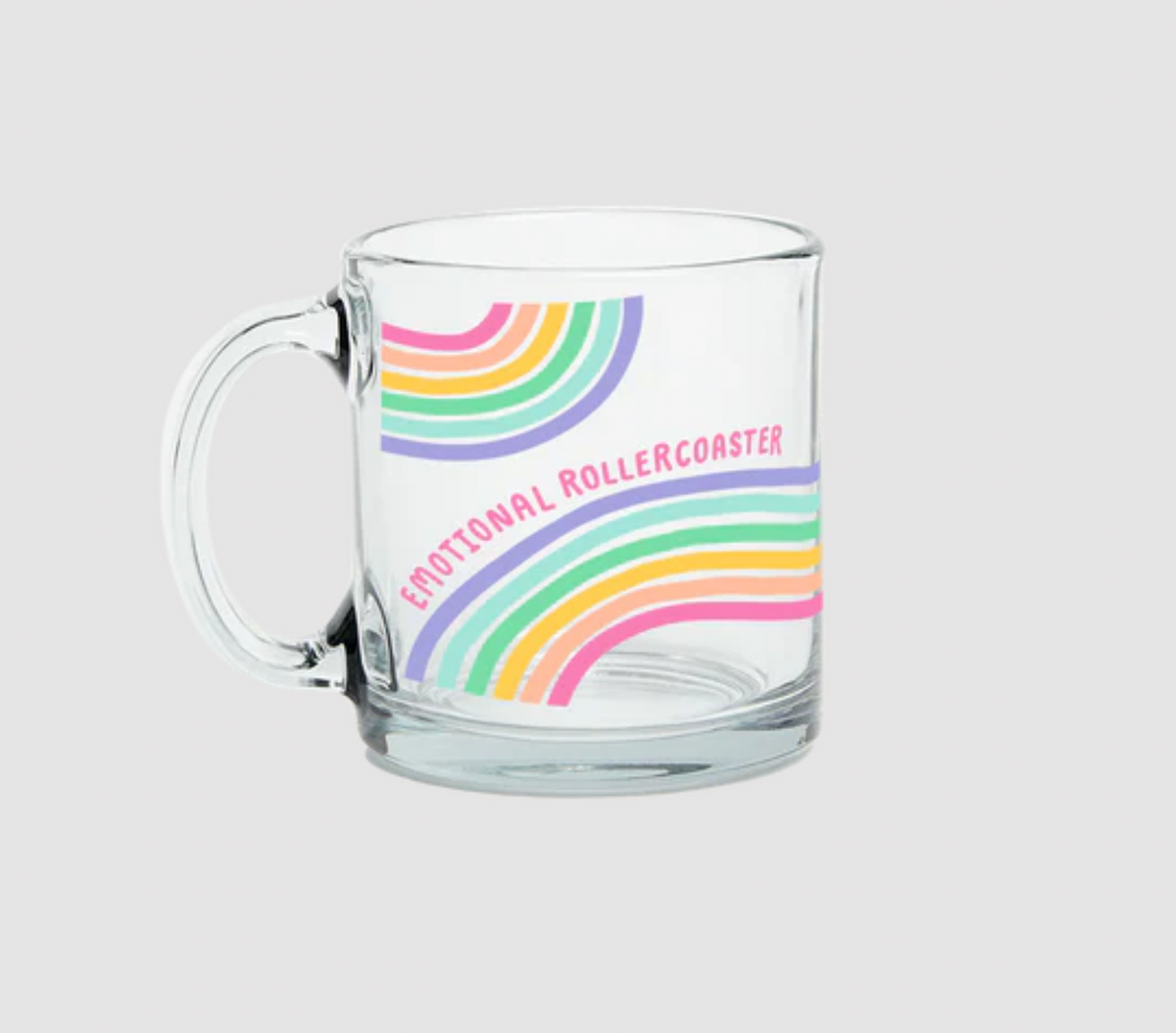 Emotional Rollercoaster - Clear Glass Mug - Talking out of Turn