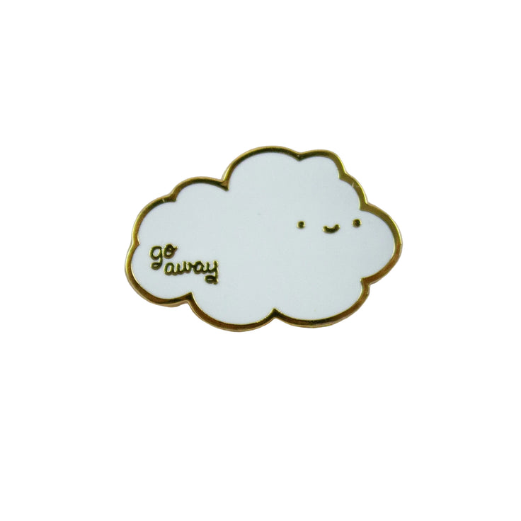 Go Away Enamel Cloud Pin - bobo design studio