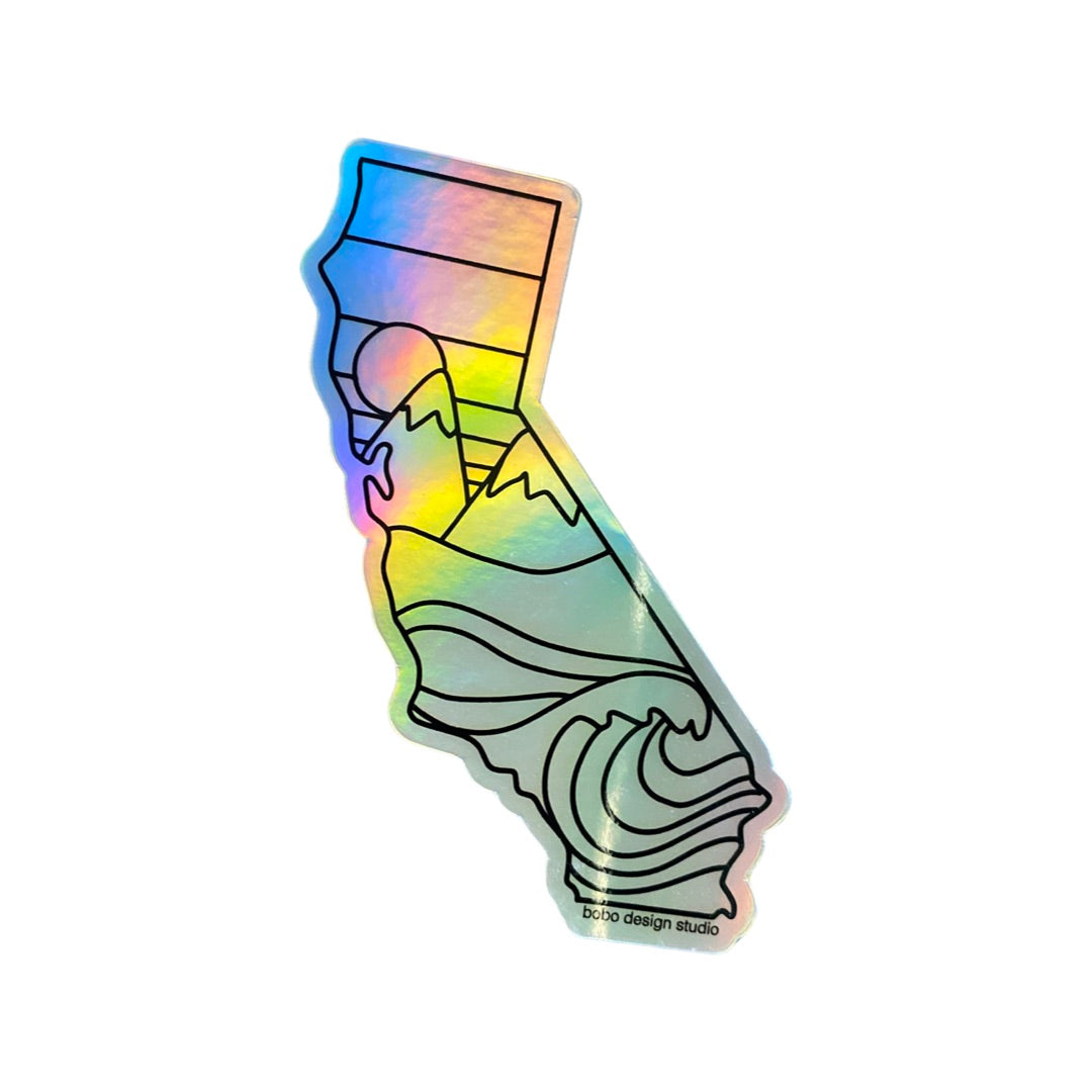 Holographic California State Sticker