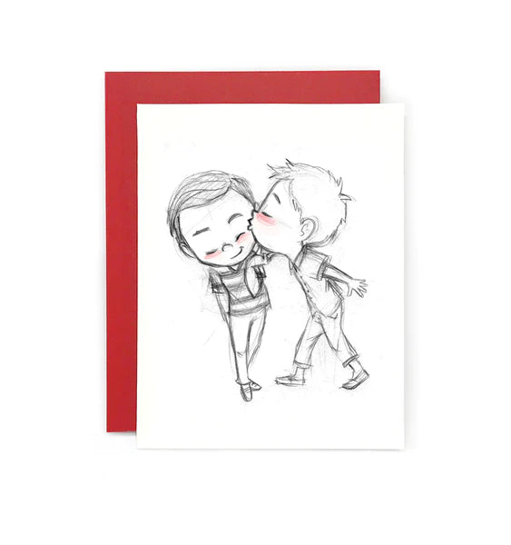 How About a Kiss - Greeting Card by Le Petit Elefant