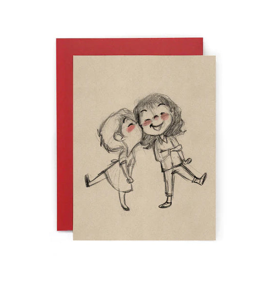 Sweet Kisses - Greeting Card by Le Petit Elefant