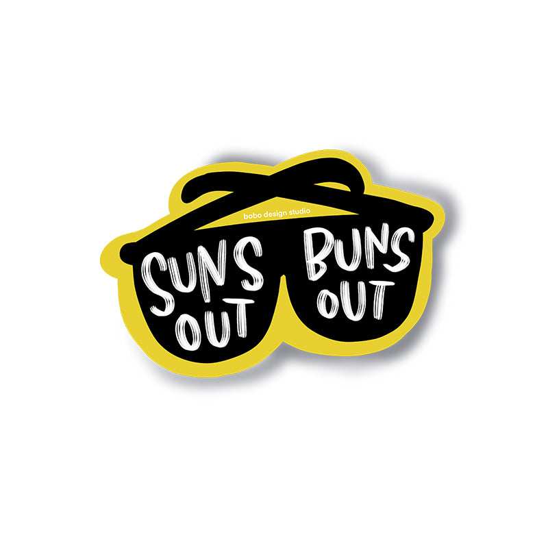 Suns Out Buns Out Sunglasses Sticker by bobo design studio