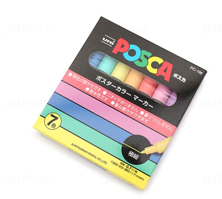 Pastel Posca Paint Pens Set of 7