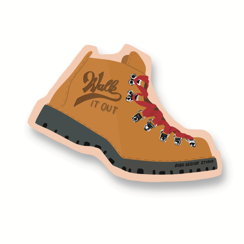 Walk it out Hiking Boot Vinyl Sticker